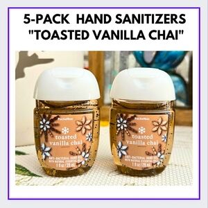 🔥5-Pk "TOASTED VANILLA CHAI" NEW/BBW POCKETBAC SANITIZERS <ITEM#4D>
